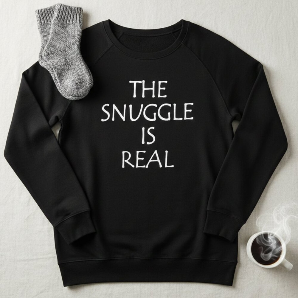 GreenTea Black "The Snuggle Is Real" Crewneck Sweatshirt
